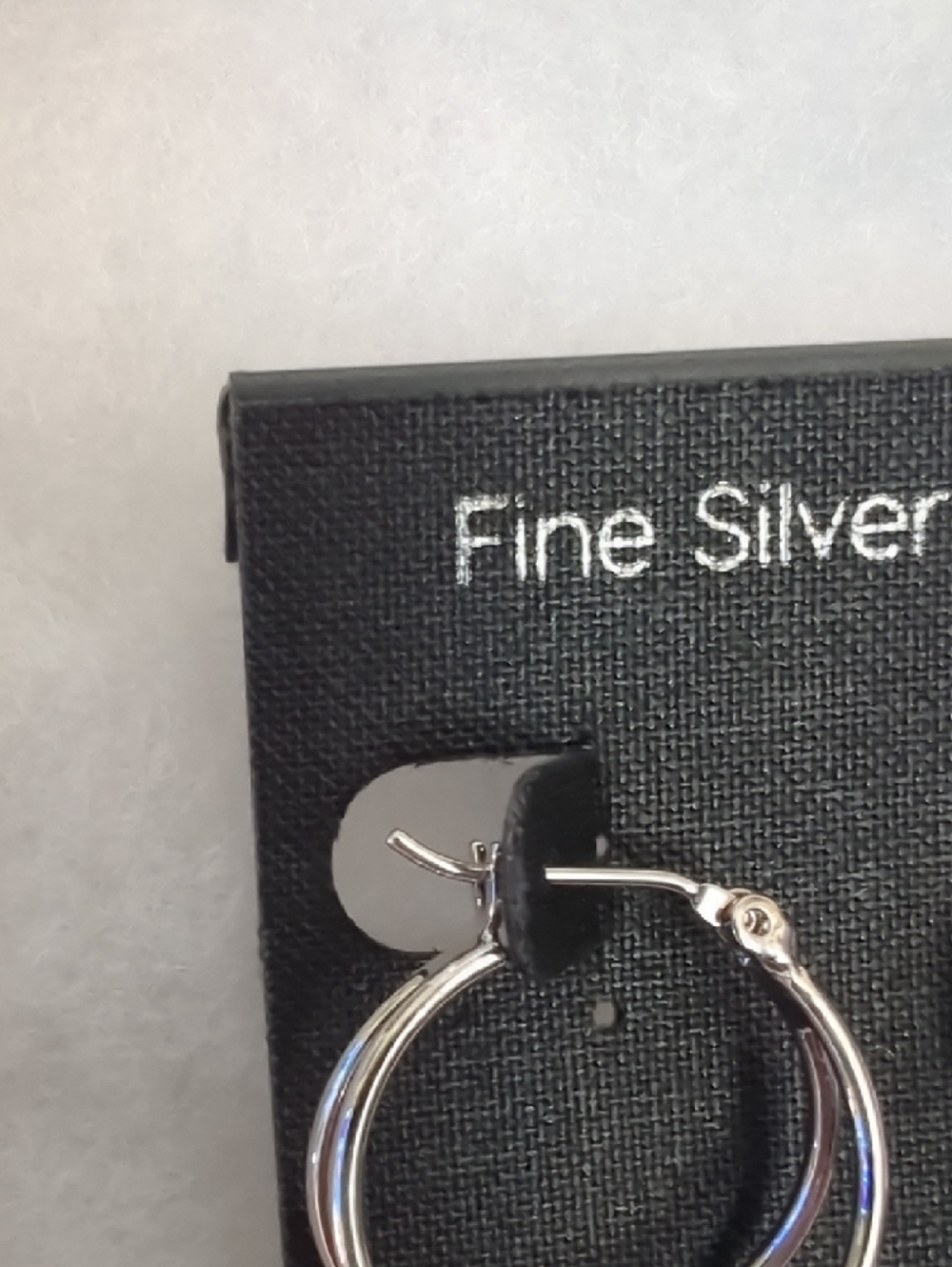 Fine Silver Plated Hoop Earrings with Teal Crystal Accent - Picture 5 of 5